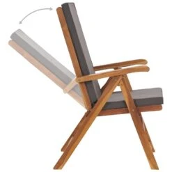VIDAXL Tuinstoelen 2 St Verstelbaar Met Kussens Massief Teakhout Grijs -Kettler Stoelen Winkel 1000006224 0103