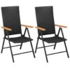 VidaXL Tuinstoelen Stapelbaar 2 St Poly Rattan Zwart 1 VidaXL Tuinstoelen Stapelbaar 2 St Poly Rattan Zwart -Kettler Stoelen Winkel 1000006231