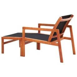 VidaXL Tuinstoel Met Voetensteun Massief Eucalyptushout En Textileen -Kettler Stoelen Winkel 1000006275 0103