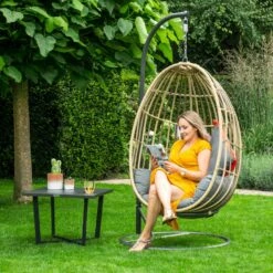 Garden Impressions Hangstoel Panama Hangstoel Ei - Natural Rotan -Kettler Stoelen Winkel 1000009439 0102