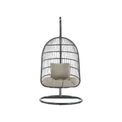 Beliani Hangstoel ALLERA - Zwart Polyester -Kettler Stoelen Winkel 1000042133 0103