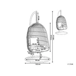 Beliani Hangstoel ALLERA - Wit Polyester -Kettler Stoelen Winkel 1000042134 0102