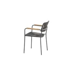 4-Seasons Bora Stapelstoel - Antraciet/Teak (1 St.) -Kettler Stoelen Winkel 1000048045 0102