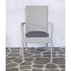 SenS-Line - Rhodos Stapelstoel Grey + Cushion - Grijs -Kettler Stoelen Winkel 1000052331 0101