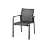 Suns Tutti Stapelbare Tuinstoel - Antraciet Met Teak Armleuning -Kettler Stoelen Winkel 1000053228