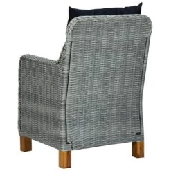 VidaXL Tuinstoelen 2 St Met Kussens Poly Rattan Lichtgrijs -Kettler Stoelen Winkel 1000056531 0105