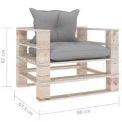 VidaXL Tuinbank Met Grijze Kussens Pallet Grenenhout -Kettler Stoelen Winkel 1000056785 0105