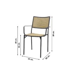 VDG Laura Stapelbare Tuinstoel - Black Steel/natural Wicker 7 VDG Laura Stapelbare Tuinstoel - Black Steel/natural Wicker -Kettler Stoelen Winkel 1000066865 0101