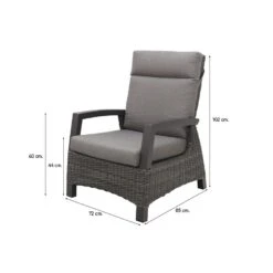 VDG Darwin Wicker Verstelbare Loungestoel - Antraciet -Kettler Stoelen Winkel 1000074420 0101