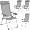 Tectake - Kampeerstoelen - Campingstoel - Tuinstoel - Set Van 4 - Grijs -Kettler Stoelen Winkel 1000078034