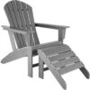 Tectake - Tuinstoel Joan Met Voetenbankje Grijs - In Houtlook -Kettler Stoelen Winkel 1000078040