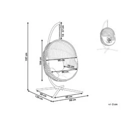 Beliani Hangstoel ACRI - Beige Pe Rotan -Kettler Stoelen Winkel 1000082570 0102