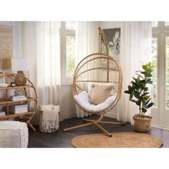 Beliani Hangstoel ACRI - Beige Pe Rotan -Kettler Stoelen Winkel 1000082570 0103