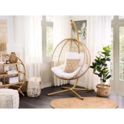 Beliani Hangstoel ARCO - Beige Polyester -Kettler Stoelen Winkel 1000084499 0103
