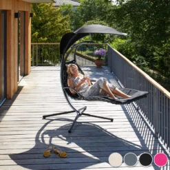 Tectake - Hangstoel Ligbed Maja - Zwart -Kettler Stoelen Winkel 1000086431 0101