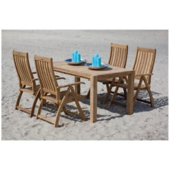 Exotan Verstelbare Tuinstoel Comfort - Teak - Naturel - 109x74x58 -Kettler Stoelen Winkel 1000088947 0102