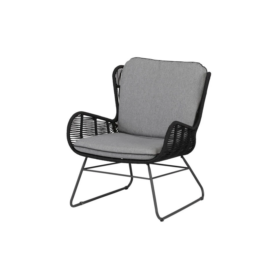 Exotan Loungestoel Outdoor Grace - Touw - Antraciet - Set Van 2 3 Exotan Loungestoel Outdoor Grace - Touw - Antraciet - Set Van 2