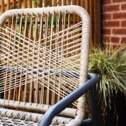 Tuinstoel Met Armleuning Nika Zand - 58,50x53x75,50 Cm - Touw - Beige -Kettler Stoelen Winkel 1000092419 0102