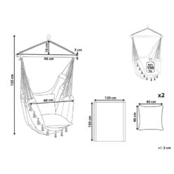 Beliani Hangstoel VARENA - Beige Katoen 8 Beliani Hangstoel VARENA - Beige Katoen -Kettler Stoelen Winkel 1000096792 0102