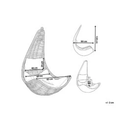 Beliani Hangstoel ATRI - Zwart Pe Rotan -Kettler Stoelen Winkel 1000096793 0102