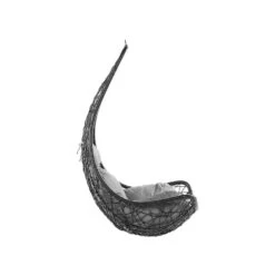 Beliani Hangstoel ATRI - Zwart Pe Rotan -Kettler Stoelen Winkel 1000096793 0103