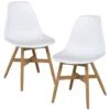 Exotan Tuinstoel Lotus - Teak/Kunststof - Wit - Set Van 2 -Kettler Stoelen Winkel 1000100278