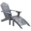 VidaXL Tuinstoel Met Voetenbank Hout Grijs 2 VidaXL Tuinstoel Met Voetenbank Hout Grijs -Kettler Stoelen Winkel 1369129206