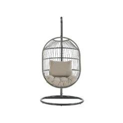 Beliani Hangstoel ALBA - Zwart Pe Rotan 8 Beliani Hangstoel ALBA - Zwart Pe Rotan -Kettler Stoelen Winkel 271472dcb940475fb0a70c6c385fb322