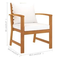 VidaXL Tuinstoelen 2 St Met Crèmekleurig Kussen Massief Acaciahout -Kettler Stoelen Winkel 2c6ca13c4589471eb719fef30fa4995f