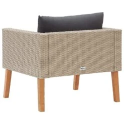 VidaXL Tuinbank Eenzits Met Kussens Poly Rattan Beige -Kettler Stoelen Winkel 4022a62b7ffe42fb84350a903c999111