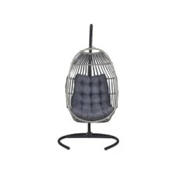 Beliani Hangstoel SESIA - Grijs Polyester, Pe Rotan -Kettler Stoelen Winkel 4ec4e740c85e4b768d5972423f26bdbc