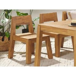 Beliani Tuinstoel LIVORNO - Lichte Houtkleur Acaciahout -Kettler Stoelen Winkel 610af377ef794e4883f87acde5b22828