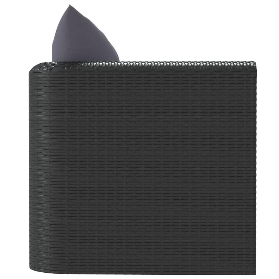 VidaXL Fauteuil Met Kussens Poly Rattan Zwart 6 VidaXL Fauteuil Met Kussens Poly Rattan Zwart - Afbeelding 4