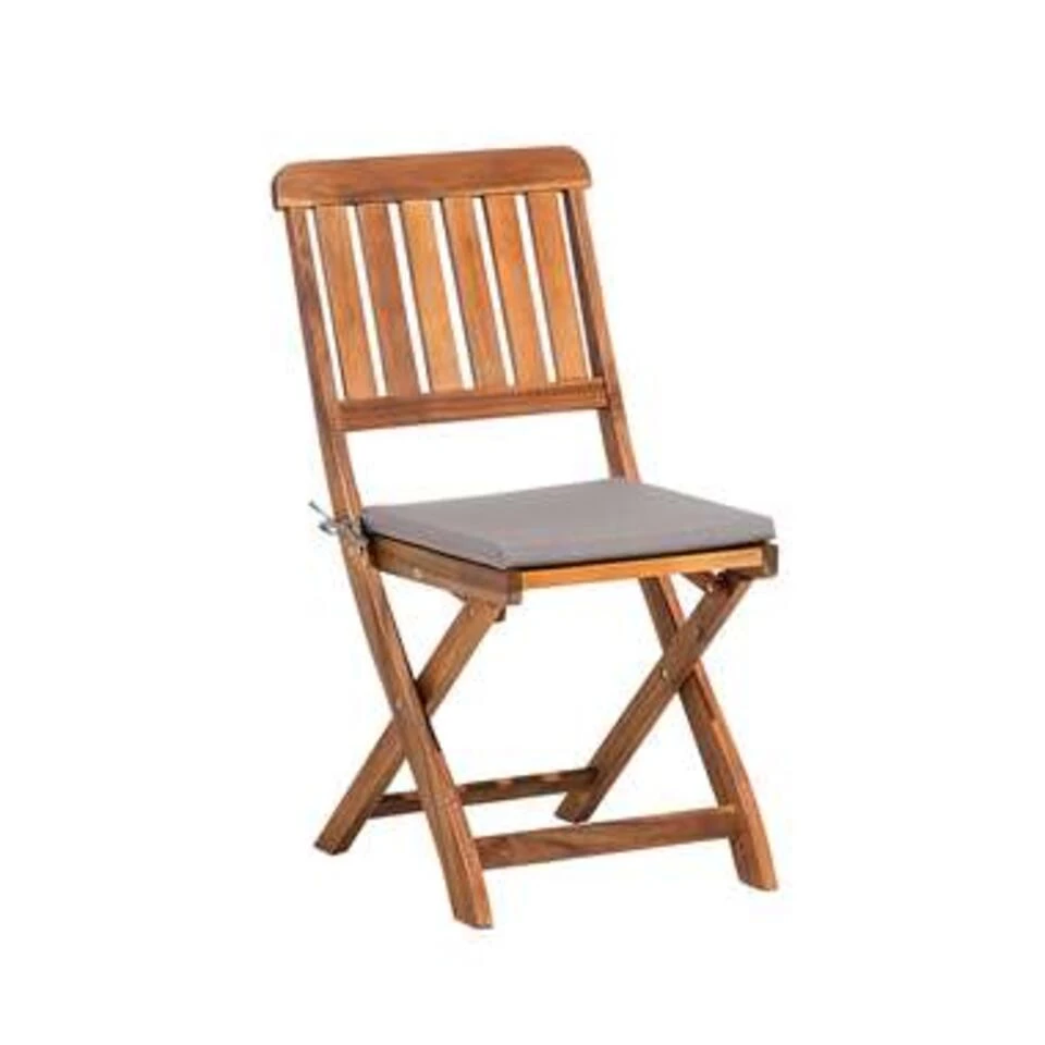 Beliani Tuinstoel CENTO - Donkere Houtkleur Acaciahout 4 Beliani Tuinstoel CENTO - Donkere Houtkleur Acaciahout - Afbeelding 2