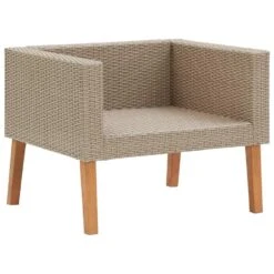 VidaXL Tuinbank Eenzits Met Kussens Poly Rattan Beige -Kettler Stoelen Winkel c41cb684bbf04774ac2e2b8b6728155c
