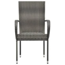 VidaXL Tuinstoelen Stapelbaar 2 St Poly Rattan Grijs 8 VidaXL Tuinstoelen Stapelbaar 2 St Poly Rattan Grijs -Kettler Stoelen Winkel cc3b80c68cf44e8595d2e350da879f96