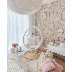 Beliani Hangstoel FANO - Wit Pe Rotan -Kettler Stoelen Winkel daaebc8eb96d45b5844262c89b09ff78