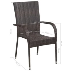 VidaXL Tuinstoelen Stapelbaar 2 St Poly Rattan Bruin -Kettler Stoelen Winkel e9e4c33ee54540bea3f2e9cd461bd97f