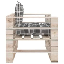 VidaXL Tuinbank Met Grijs Geruite Kussens Pallet Grenenhout -Kettler Stoelen Winkel f6f7eac818144ca5ac587d83409b7143