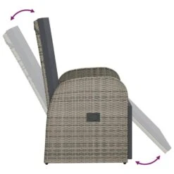 VidaXL Tuinstoel Verstelbaar Met Kussen Poly Rattan Grijs -Kettler Stoelen Winkel f8073a3a23934c6d99bbacd8f8a122e1