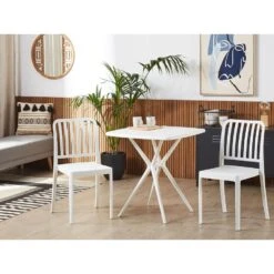 Beliani Tuinstoel SERSALE - Wit Synthetisch Materiaal -Kettler Stoelen Winkel fb516ea8cf294eacb284d35529171318