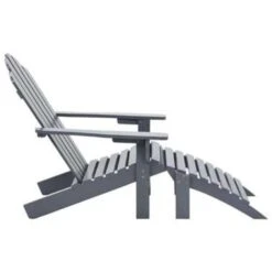VidaXL Tuinstoel Met Voetenbank Hout Grijs -Kettler Stoelen Winkel fde4965bd7b143b286bfeed419510f42